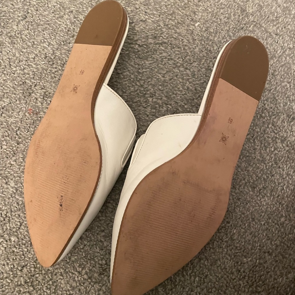 Bcbg white mule sandals